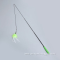 Fishing Rod Cat Feather Wand Teaser Stick Toy
